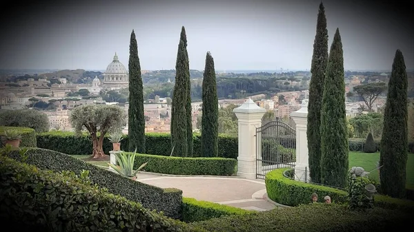 Panorama Romântico Roma Com Basílica São Pedro Roma Itália — Fotografia de Stock