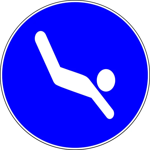 潜水允许蓝色标志 — 图库照片
