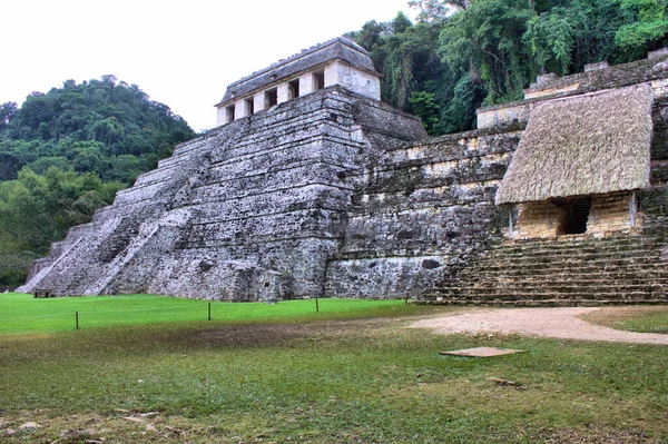 Templo Das Inscrições Cidade Maia Palenque México — Fotografia de Stock