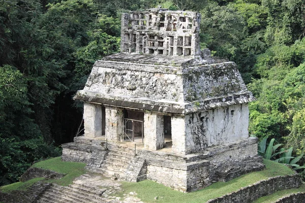 Nahaufnahme Des Sonnentempels Der Maya Stadt Palenque Mexiko — Stockfoto
