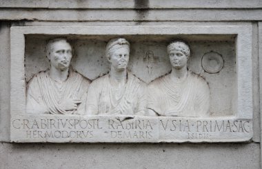 Appia yolunun bir Roma Basrelief