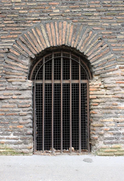 Closed door a prison with bars Royalty Free Stock Photos