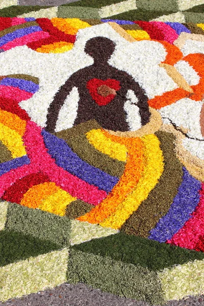 Квітковий килим у місті Spello, Італія — стокове фото
