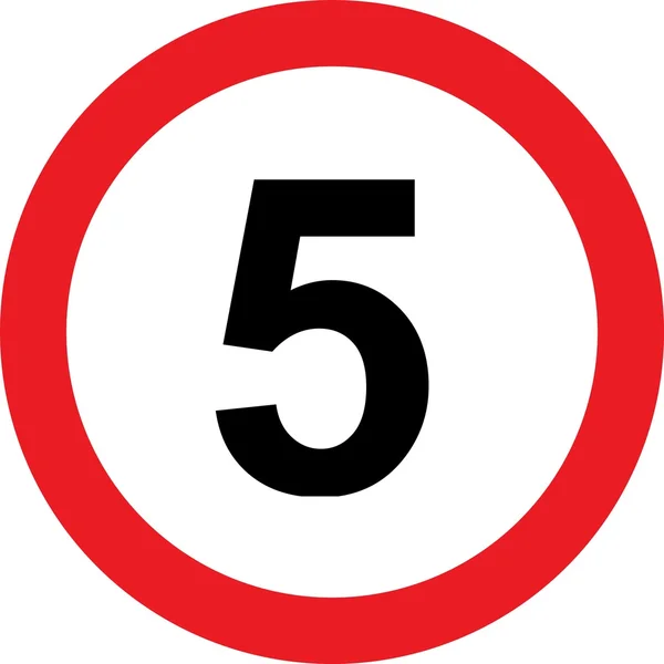 5 sinal de estrada limitação de velocidade — Fotografia de Stock