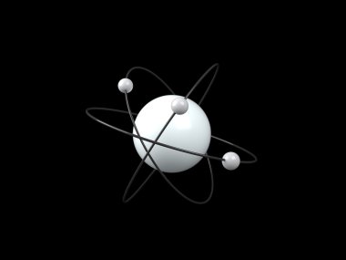 Siyah arka plan, 3d atom modeli
