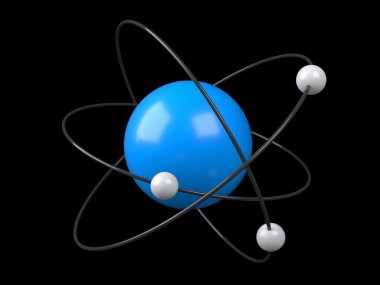 Siyah arka plan, 3d atom modeli