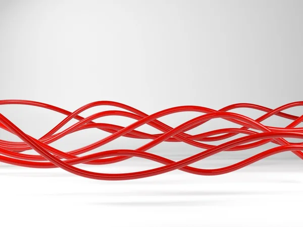 Fios eléctricos vermelhos ou linhas abstractas — Fotografia de Stock