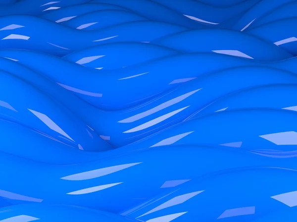 Abstrakt 3d bakgrund, blå havet eller vatten vågor — Stockfoto
