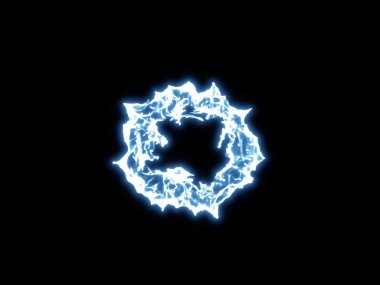 Siyah arka planda, 3d illüstrasyon mavi soyut shockwave.