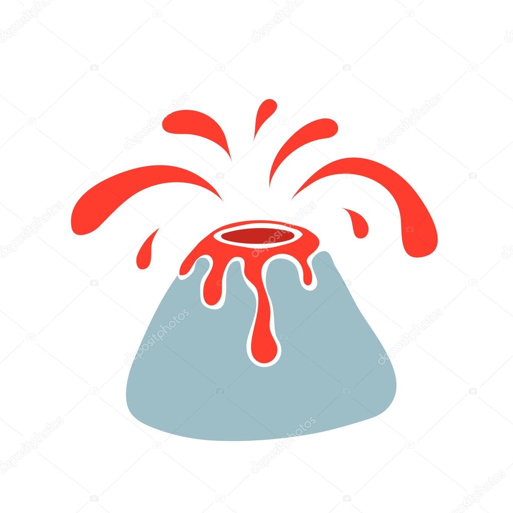 Volcano eruption vector logo. Volcanic activity illustration.