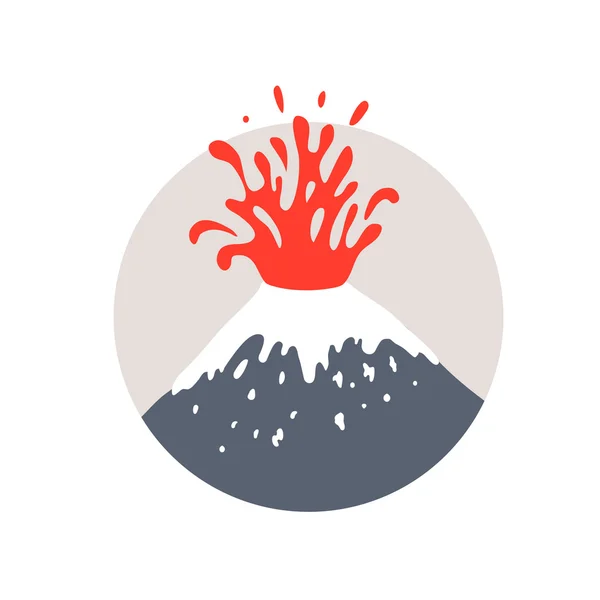 Volcano eruption logo, vector illustration on white background — Stock Vector