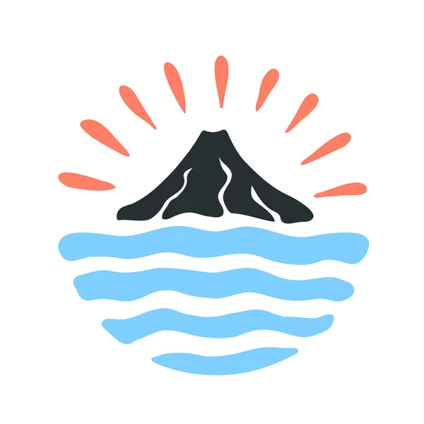 Logotipo de la erupción de volcán, vector ilustración sobre fondo blanco Ilustraciones De Stock Sin Royalties Gratis