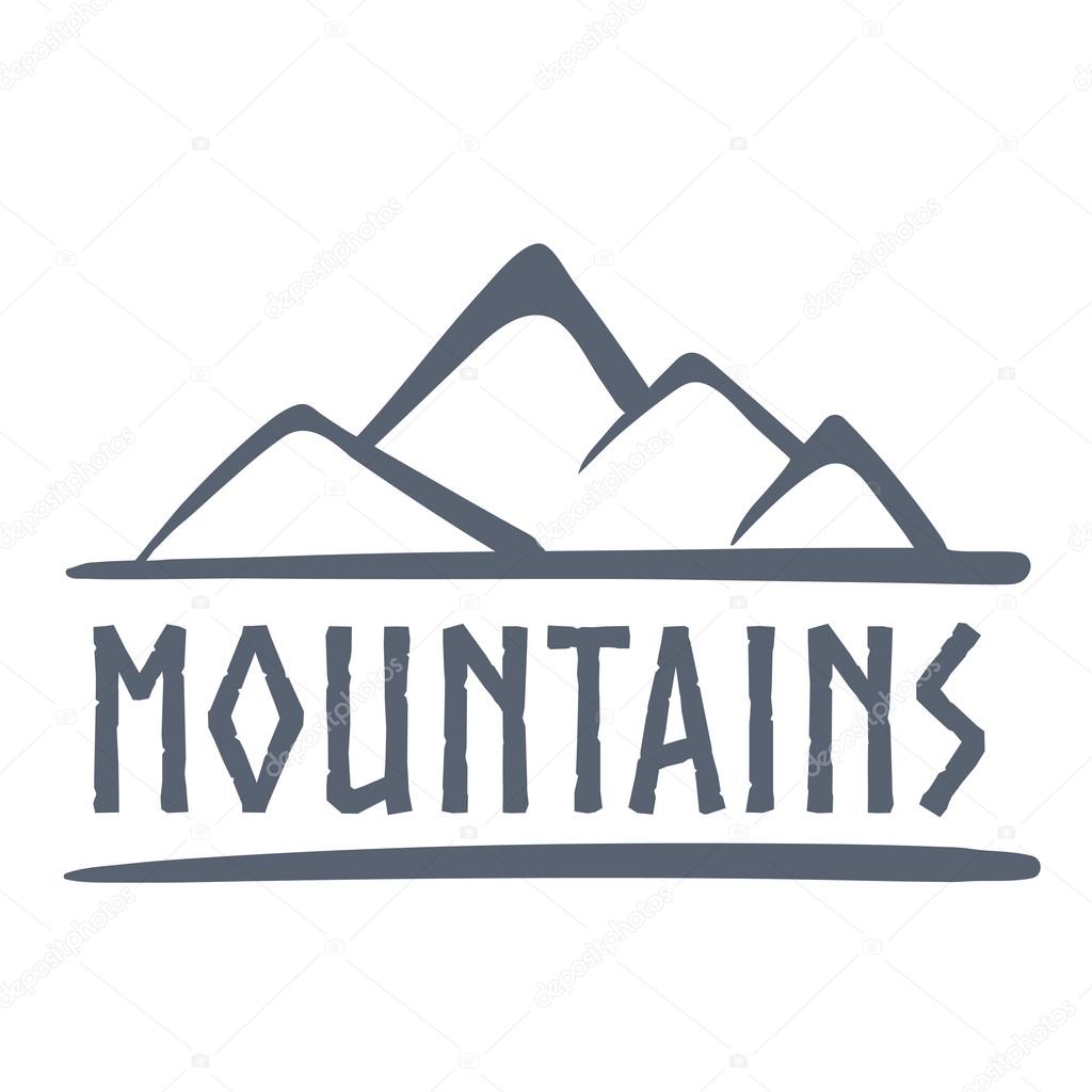 Mountain lanscape logo, vector illustration