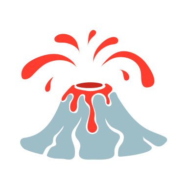 Volkan Erüpsiyonu logosu, beyaz arka plan üzerinde vektör çizim