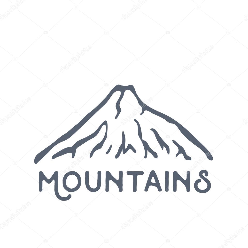 Mountain lanscape logo, vector illustration