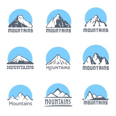 Dağlar logo koymak, vektör çizim