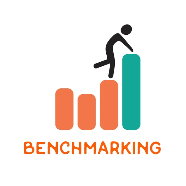 Benchmarking logo concepto, icono de vector — Vector de stock