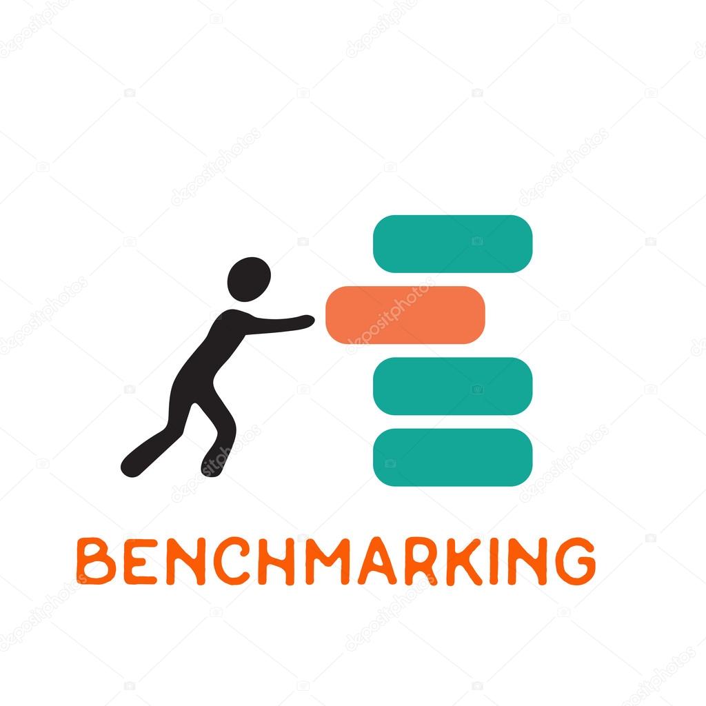Benchmarking concept logo, vector icon about benchmark.