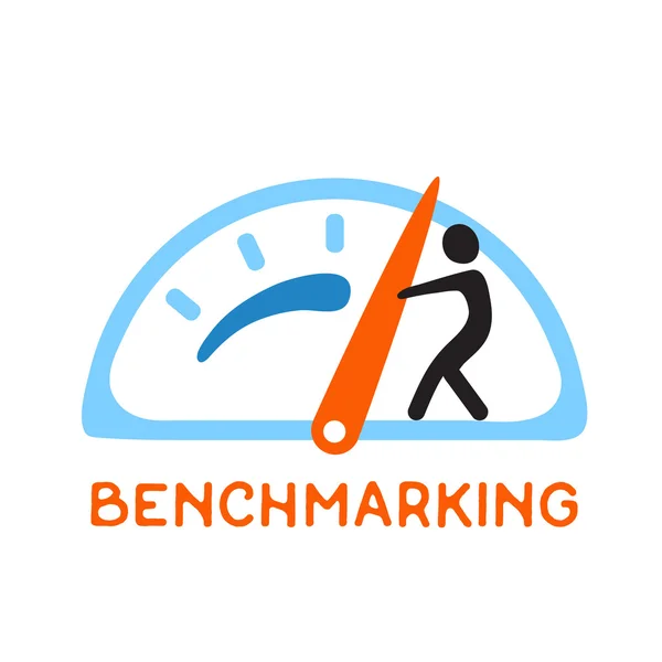 Benchmarking logo concepto, icono de vector — Archivo Imágenes Vectoriales