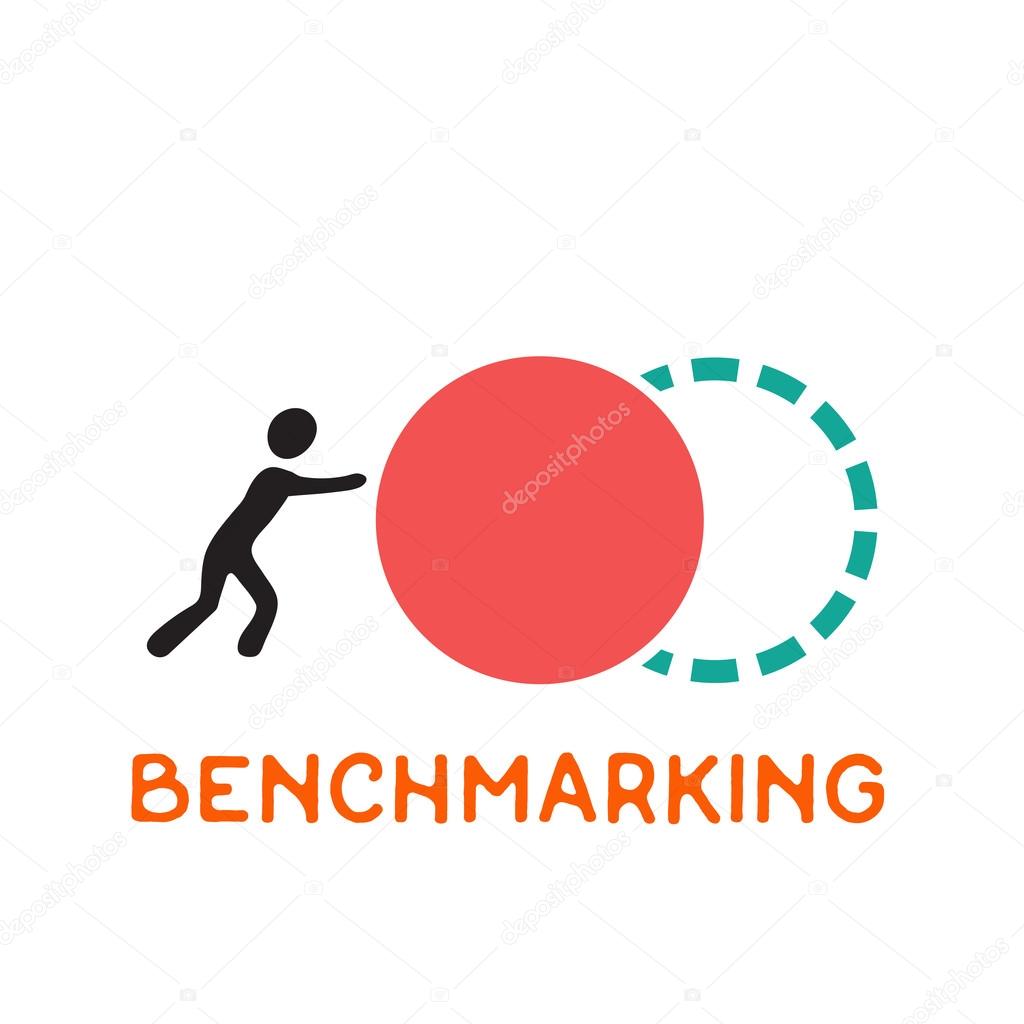 Benchmarking concept logo, vector icon about benchmark.