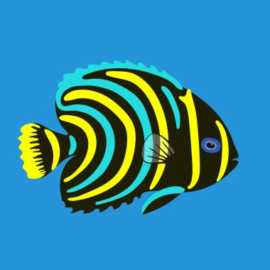 Tropikal Okyanus balık, vektör çizim