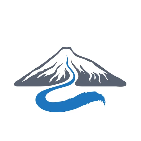 Montanha rio, logotipo do vetor ilustração . —  Vetores de Stock