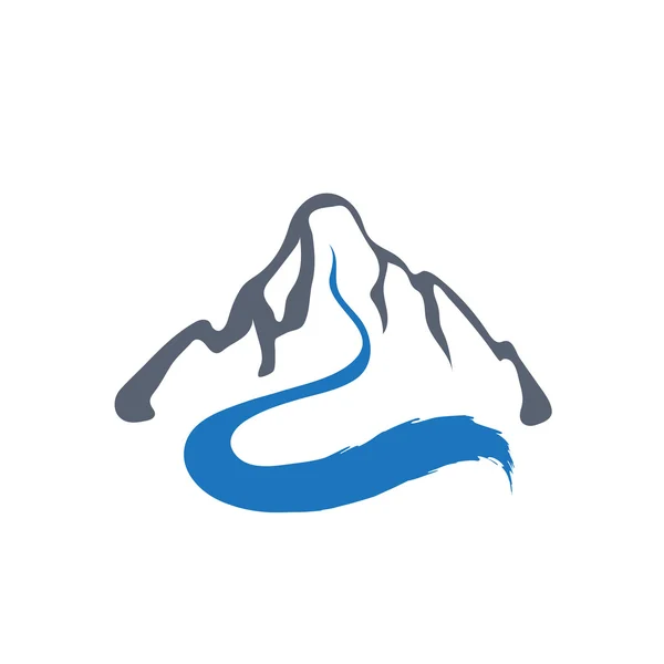 Berg rivier, vectorillustratie logo. — Stockvector