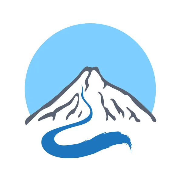 Rivière de montagne, illustration du logo vectoriel . — Image vectorielle