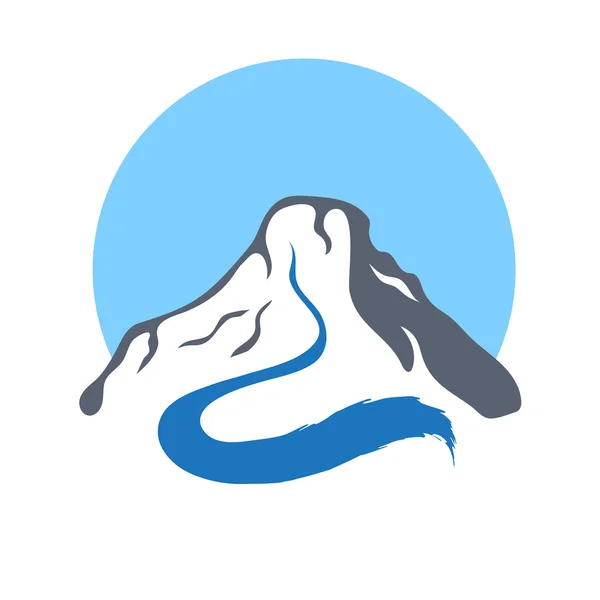 Berg rivier, vectorillustratie logo. — Stockvector