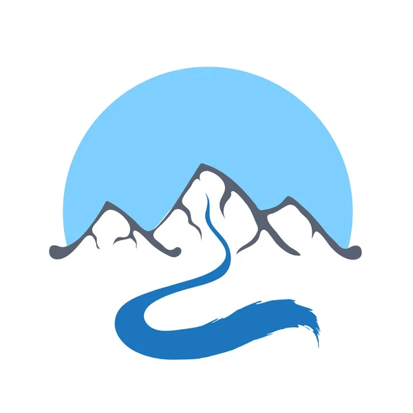 Berg rivier, vectorillustratie logo. — Stockvector