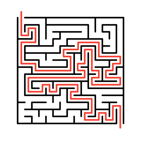 Labyrinthe vectoriel, illustration de labyrinthe avec solution . — Image vectorielle