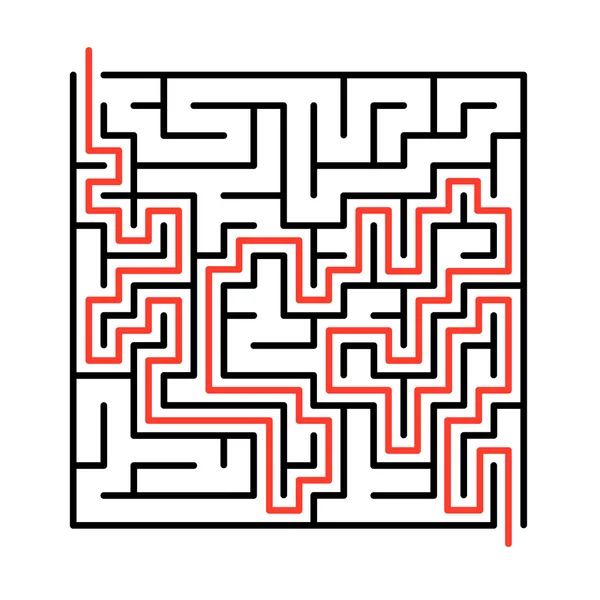 Labyrinthe vectoriel, illustration de labyrinthe avec solution . — Image vectorielle