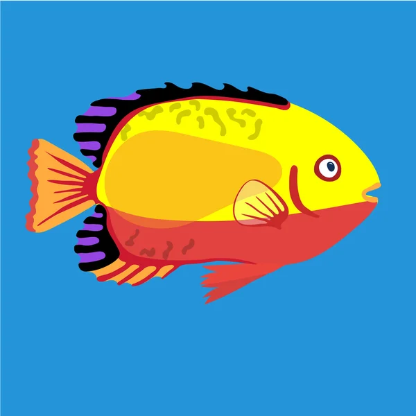 Poissons tropicaux marins, illustration vectorielle — Image vectorielle