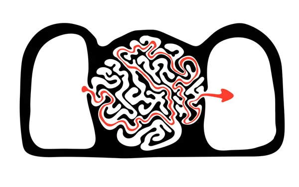 Labirinto vettoriale, illustrazione a labirinto con soluzione . — Vettoriale Stock