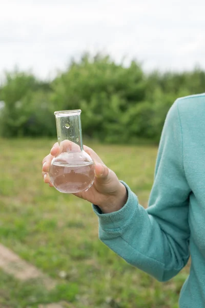 Water Purity Test, liquid in laboratory glassware — Stock Photo, Image