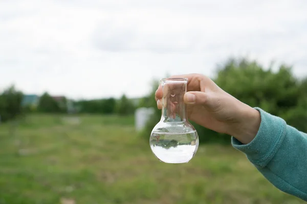 Water Purity Test, liquid in laboratory glassware — Stock Photo, Image