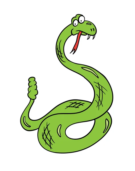 Serpiente de dibujos animados, ilustración de vectores — Archivo Imágenes Vectoriales