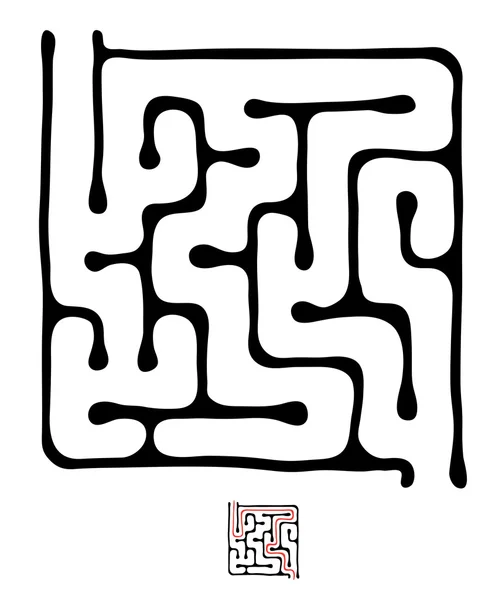 Labyrinthe vectoriel noir — Image vectorielle