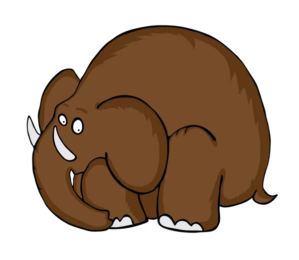 Cartoon Mammoth, vector illustration — Stock Vector