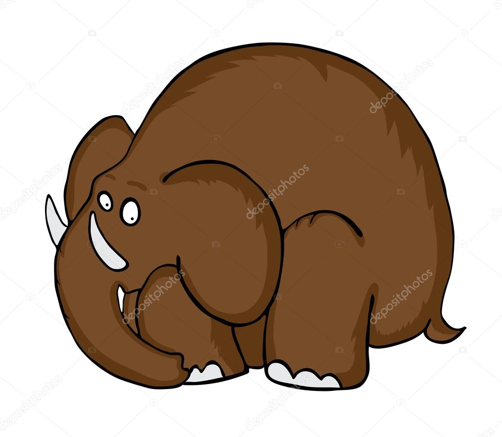 Cartoon Mammoth, vector illustration