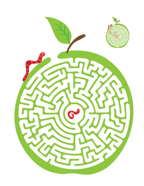 Vector Maze, Labyrinth with Monkey and Banana. — Stock Vector