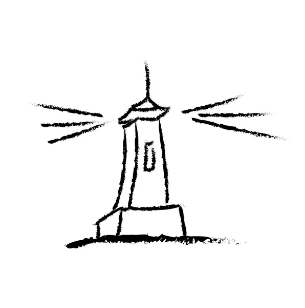 Hand drawn, sketch, illustration of lighthouse — Stock Vector