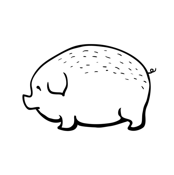 Свиня, векторна ілюстрація ескізу — стоковий вектор