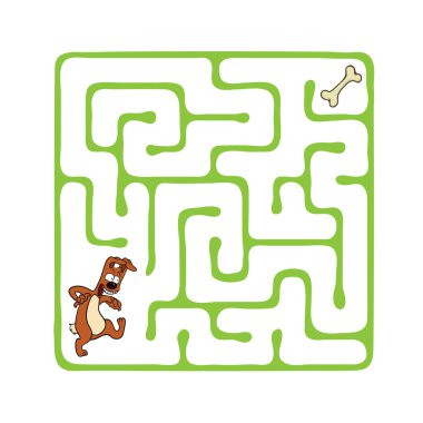 vektör Labirent, labirent ile köpek.