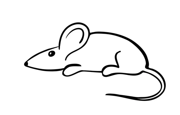 Ratón gris, ilustración vectorial — Vector de stock