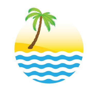 tropikal Palmiye Adası Deniz.