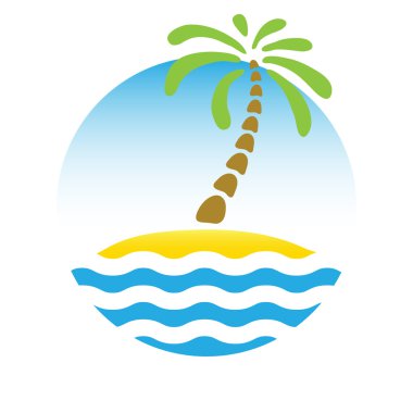 tropikal Palmiye Adası Deniz.