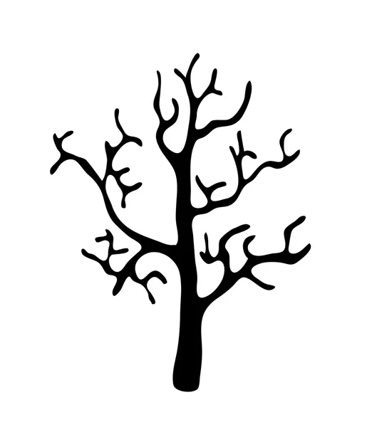 Árbol negro sin hojas, vector — Vector de stock