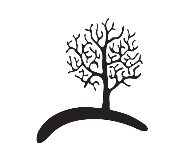 Árbol negro sin hojas, vector — Vector de stock