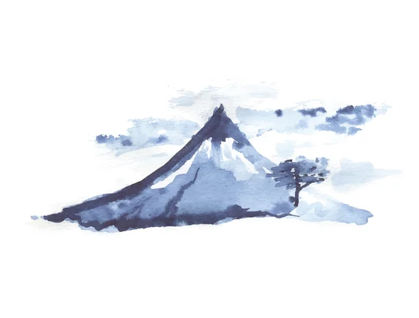 Berget fuji, japansk konst, vektor illustration — Stock vektor